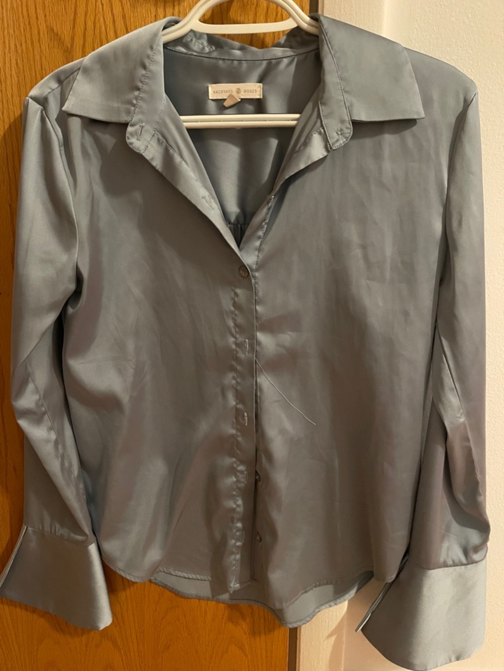 Backyard Roses Blue Blouse - Picture 5 of 5